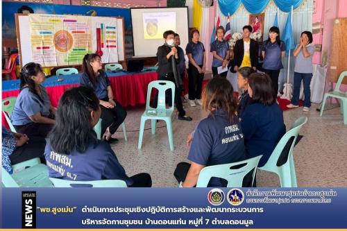  พช.สูงเม่น  ดำเนินโครงการประชุมเชิงปฏิบัติการสร้างและพัฒนากระบวนการบริหารจัดการชุมชน